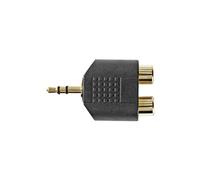 - Adaptateur audio - mini jack stéréo mâle pour RCA x 2 femelle - noir (pack de 10)