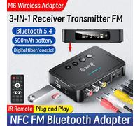 Adaptateur Audio NFC Bluetooth 5.4, 3.5MM AUX RCA SPDIF, récepteur FM sans fil, transmetteur, Support TF u-disk, lecture de musique, télécommande M6