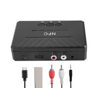 Adaptateur audio sans fil | Accessoire radio pour véhicules, module 10,5x6,5x2,5 cm, ancienne mise à jour stéréo | Streaming à double mode, performances du signal stables | Guide à domicile Bureau Via