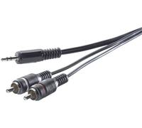 Adaptateur audio SpeaKa Professional SP-1300900 [2x Cinch-RCA mâle - 1x Jack mâle 3.5 mm] 3.00 m gris