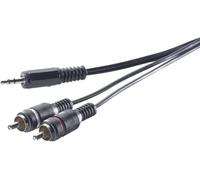 Adaptateur audio SpeaKa Professional SP-1300904 [2x Cinch-RCA mâle - 1x Jack mâle 3.5 mm] 5.00 m gris