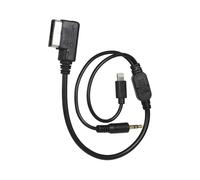 Adaptateur audio stéréo 3,5 mm et USB-C auxiliaire, interface de charge et de musique pour iPhone, compatible avec les véhicules Audi et VW,