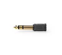 Adaptateur audio stéréo | 6,35 mm Hane | 3,5 mm Hona | Guldplaterad | Rak | ABS | Svart | 10 pcs. | Plastique