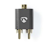 Adaptateur audio stéréo - Nedis - CATB22255AL - 2x RCA Male - 3.5 mm Femelle - Aluminium Gris Métal Gun