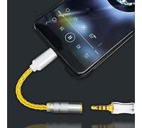 Adaptateur audio Type C vers 2 5/3 5/4 4 mm Convertisseur AUX avec décodeur numérique 32 bits Boîtier en métal Compatible avec divers écouteurs (3,5 mm)