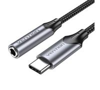 Adaptateur Jack Audio Vention 3,5 mm Femelle vers USB-C - 0,10 m - Couleur Gris