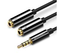 Ugreen Adaptateur audio Mini-jack 3,5 mm Splitter 20 cm Casque et microphone Noir