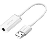 Adaptateur Audio Ugreen Us206, Usb Do Mini Jack 3.5Mm Aux 15Cm (Biały)
