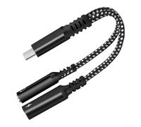 Adaptateur Audio USB 2-en-1 Aluminium pour Charge Rapide Adaptateur(Black) | Écoute et charge simultanées, finition aluminium pour premium, compatible smartphones et tablettes, design élégant