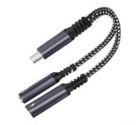 Adaptateur Audio USB 2-en-1 Aluminium pour Charge Rapide Adaptateur(Gray) | Écoute et charge simultanées, finition aluminium pour premium, compatible smartphones et tablettes, design élégant