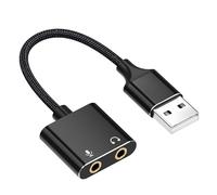 Adaptateur audio USB 2 en 1 pour carte son et microphone pour communiquer avec des jeux de musique