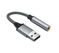 Adaptateur Audio USB 3,5mm - Carte Son Externe USB avec Puce | Convertisseur Stéréo pour Casque & Écouteurs | Compatible avec PC, Ordinateur Portable & Bureau