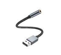 INF Adaptateur audio USB-A vers prise jack 3,5 mm 30 cm Gris