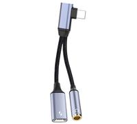 Adaptateur audio USB C 3,5 mm-adaptateur audio USB C 3,5 mm, chargeur de jeu 2 en 1 | Special à 90 degrés La forme du coude élimine l'inconfort et l'obstruction de l'écran