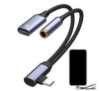Adaptateur audio USB C 3,5 mm, adaptateur USB C jack pour casque | Chargeur multifonctions 2 en 1 pour écouteurs | Convertisseur de casque portable, adaptateur auxiliaire 3,5 mm pour plus