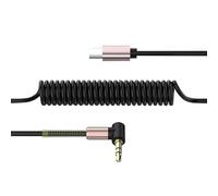 Adaptateur audio USB C 3,5 mm - Câble rétractable tressé pour casque, voiture et haut-parleur | Câble auxiliaire mâle de type C avec audio haute résolution et compatibilité universelle