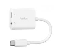Adaptateur Audio USB-C/USB-C et Jack 3.5mm Rockstar Belkin Blanc