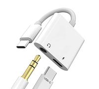 Adaptateur Audio USB-C vers 3,5 mm Accessoires DAC Prise Casque Jack Splitter AUX Type-C pour Apple pour iPhone 15 Pro Max Plus pour iPad dongle Chargeur Cordon Compatible avec Samsung Galaxy S23 S22