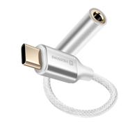 Swissten Adaptateur audio USB-C vers jack 3,5 mm pour smartphones et tablettes Blanc