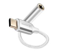 Adaptateur Audio USB-C vers Jack 3.5 mm p. smartphones et tablettes Swissten Blanc