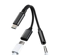 Adaptateur Audio USB C vers Jack 3,5 mm pour iPhone 16 15 Casque pour Apple pour iPad Pro Compatible avec Samsung Dongle DAC Type C Port Aux Chargeur Splitter Câble Écouteurs Convertisseur Voiture