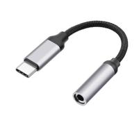 Adaptateur Audio USB-C vers Jack 3,5 mm Tressé Bolaris Haute Durabilité Noir