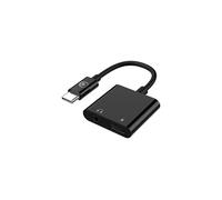 Bigben Connected - Adaptateur audio USB-C vers jack 3,5 mm et charge USB-C 60W 12 cm Noir