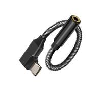 Adaptateur Audio USB-C vers Jack 3.5mm femelle Design Coudé Longueur 12cm Noir