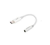 Akashi Adaptateur audio ALTAUDIOUSBC USB-C vers jack 3.mm son et micro flexible Blanc