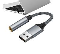 Adaptateur Audio USB - Carte Son Externe, Câble De Convertisseur De Cric | Sortie Sonore Stéréo, Conception De Fiche Et De Lecture, Construction Durable Avec Compatibilité Universelle Pour Le Casque P