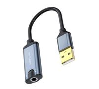 Adaptateur audio USB externe avec port microphone 3,5 mm pour casque et ordinateur portable