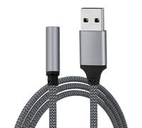 Adaptateur audio USB externe : convertisseur de prise casque, carte son Plug and Play | Câble stéréo avec puce intégrée, accessoire compact pour écouter de la musique, J