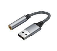 Adaptateur Audio USB Externe - Convertisseur USB Prise Jack 3,5 mm | Carte Son stéréo pour écouteurs, PC, Ordinateur Portable, Bureau, câble Audio Plug and Play pour Musique, Voix et Applications