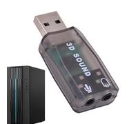 Adaptateur audio USB externe pour ordinateur | 5.1 canaux 2 en 1 stéréo USB adaptateur audio double interface pour casque microphone pour écouter de la musique et regarder la télévision