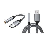 Adaptateur audio USB jack, adaptateur de connecteur de casque USB, câble jack carte son stéréo, câble audio Plug and Play, convertisseur stéréo pour écouteurs, PC, ordinateur portable