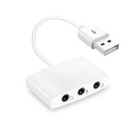 Adaptateur audio USB pour carte son externe, convertisseur de carte son stéréo 3 ports avec jack 3,5 mm pour casque et microphone pour ordinateur portable et de bureau