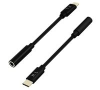 Adaptateur Audio USB type C vers Jack 3.5mm Son de qualité 12cm HL-102 - Noir