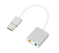 Adaptateur audio USB vers 3,5 mm - Carte son stéréo externe pour PC/ordinateur portable, microphones - Adaptateur USB vers casque