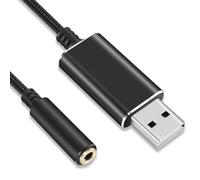 Adaptateur audio USB vers 3,5 mm stéréo externe pour PC/ordinateur portable, microphones pris en charge USB vers casque