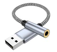 Adaptateur audio USB vers prise jack 3,5 mm, câble auxiliaire USB vers carte son stéréo externe, USB vers casque TRRS femelle 3,5 mm pour PS4/PS5/casque/Mac/Linux/ordinateur portable/ordinateurs de
