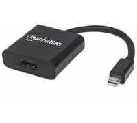 Manhattan Adaptateur Mini DisplayPort vers HDMI 152570 – Actif 4K@60Hz, 15 cm, noir blindé