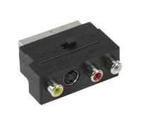Nedis - Adaptateur audio/vidéo - S-Vidéo / vidéo composite / audio - SCART mâle commutable pour 4 broches mini-din, phono RCA x 3 femelle - noir