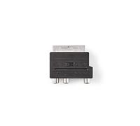Nedis - Adaptateur audio/vidéo - S-Vidéo / vidéo composite / audio - SCART mâle commutable pour 4 broches mini-din, phono RCA x 3 femelle - noir
