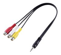 Adaptateur audio, vidéo - SPEAKA PROFESSIONAL - SP-8433716 - 1x Jack 3.5 mm - 3x Cinch-RCA femelles - Noir