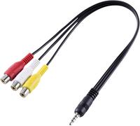 Adaptateur audio, vidéo SpeaKa Professional SP-8433716 AV [1x Jack mâle 3.5 mm - 3x Cinch-RCA femelle] noir 1 pc(s)