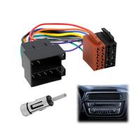 Adaptateur Autoradio Universel, Set de Câbles de Connexion ISO avec Adaptateur d'Antenne DIN ISO, Compatible avec Plusieurs Marques de Véhicules,16 Broches, Adaptateur Prise Autoradio