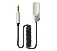 Adaptateur Aux Bluetooth 5.4 avec câble tressé de 80 cm, streaming de musique sans fil et appels mains libres pour voiture, systèmes stéréo domestiques, haut-parleurs, amplificateurs et systèmes audio
