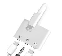 Adaptateur AUX pour iPhone Lightning vers Jack 3,5 mm Écouteurs (3-en-1) Certifié pour Apple MFI Splitter Câble Audio + Charge pour iPhone 11/12/13/14 Pro Max pour iPad Adaptateur Écouteurs Musique
