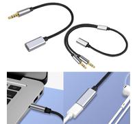 Adaptateur auxiliaire 3,5 mm vers type C pour casque analogique, câble tressé en alliage d'aluminium avec connecteur plaqué or pour smartphones