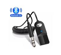 Adaptateur auxiliaire Bluetooth sans fil (D Bluetooth 5.0) USB 3,5 mm Jack Audio de voiture Aux Bluetooth 5.1